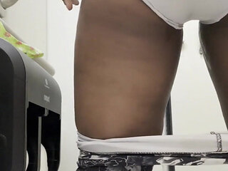 Pissing in the Work Toilet Compilation POV