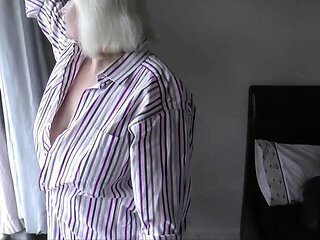 Horny Granny Lacey Starr Takes Thick Black Cock - Big Tits Blowjob & Cumshot