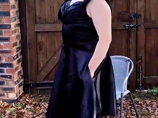 Hot Tranny in Black Satin