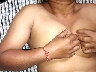 real Wife Teasing Herself & Squeezing Her Boobs - Slow Passion