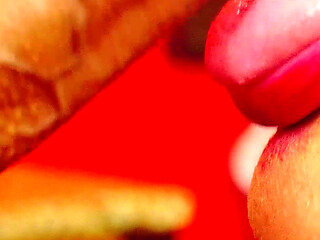 He Cums in My Mouth Twice - Nerdy Close up Blowjob