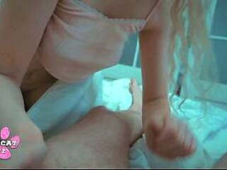 Step mom seduces step dad while catching him cumming inside daughter Amber