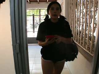 I leave my friend alone with my stepbrother and they end up getting fucked in my room - Porn in Spanish