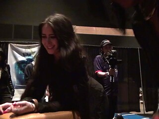 Hot brunette gets whipped while tied up for a BDSM scene