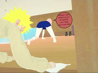 Sakura Helps Naruto Clean His Room