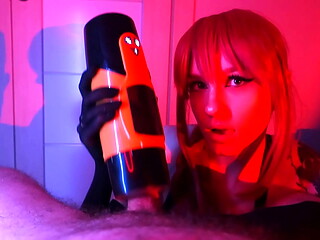 I Satisfy Him with Our New Sex Toy and Finish with a Blowjob