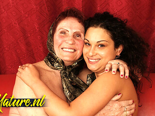 Old Hairy Grandma Gets Her Hairy Pussy Eaten Out by 22 Year Old Girl Gabrielle