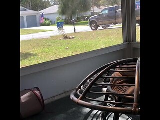 Hot MILF caught masturbating in public