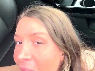Mathema Kitten Gets Her Face Cum Covered In Parking Lot