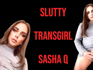 Slutty Young Blonde Transgirl Cums on Cam