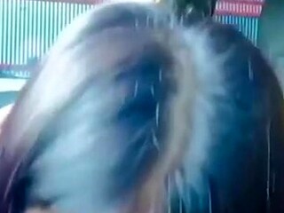 Hot girlfriend gives horny blowjob in a car