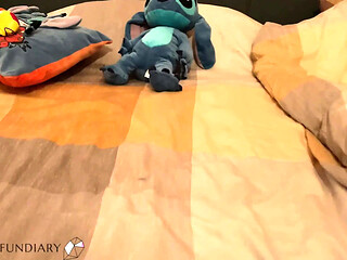 Stepdad and stepdaughter's first-time double penetration with a toy