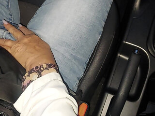 Stepmom in Nylon Stockings and High Heels Seduces Her Stepson in the Car