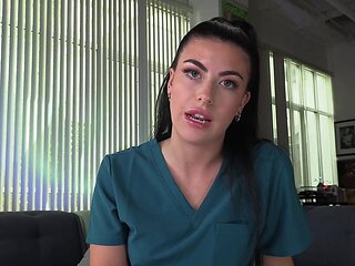 Gal Ritchie gives a handjob and a footjob in POV