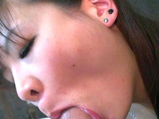 Pretty asian masturbates and has pussy toyed with