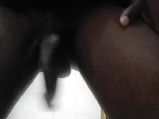 Big black dick gets a hand job and fast fuck