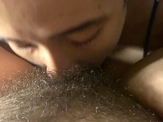 lesbian sucking very hairy and wet pussy