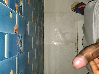 Desi Dick Masturbating in Bathroom
