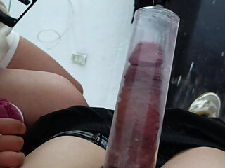 My friend puts my penis in vacuum pump