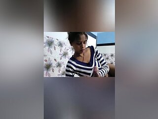 Collage Girlfriend Alone At Home