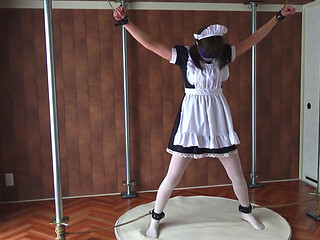A Restrained Maid Writhing in Pleasure From a Remote-controlled Vibrator