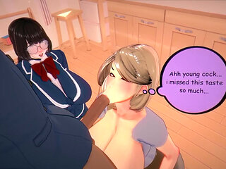 Cartoon friends mother who wants to be satisfied