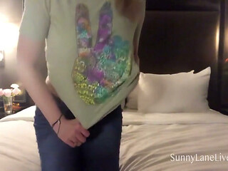 Sexy Sunny Lane Strips and Plays in Jeans!