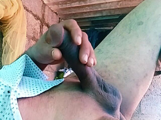 Thin man masturbation