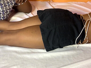 Found My African Stepsister on My Bed with Mini Skirt