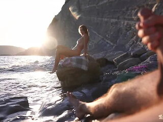 Dick Flash on a Nudist Beach: Stranger Caught Me Jerking off and Helped Me Cum
