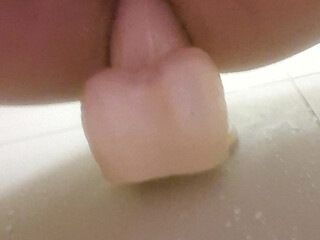 Shower strapon anal cum