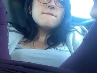 Fucking My Hairy Pussy in the Car