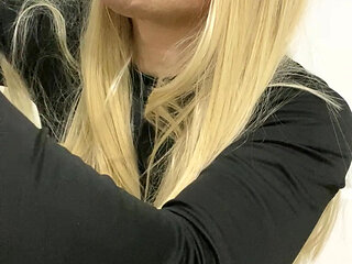 Crossdresser sucking a BBC dildo while talking to Daddy like a good slut