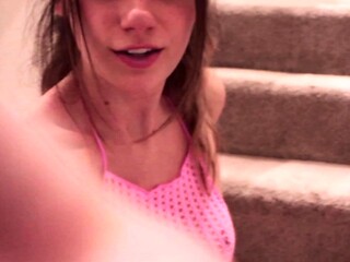 Amateur short haired teen brunette with