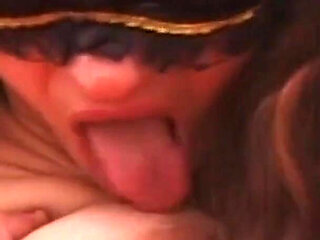 Horny Masked MILF Wife Amateur Fingers Her Hairy Pussy in Front of Her Watcher Husband