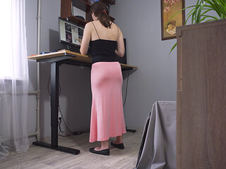 Watching Secretary With Panty Lines Ass In Office