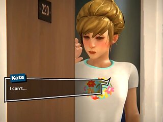 Kate in her cute sleepwear looks so tempting in this life is strange porn game
