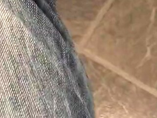 Teen boy pees his jeans twice in a row