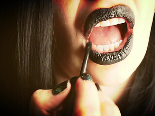 My black lips grab your attention!