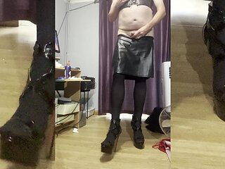 Maninboots - Black PVC Outfits - Making themseflfs cum quickly