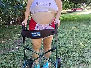 BBW Nurse Vicki Is Taking a Stroll in Her Hello Kitty Bathing Suit a Bikini! What Else Does She Do!