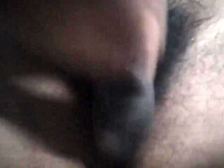 masturbating, rubbing, and slapping my hairy uncut black cock after long time