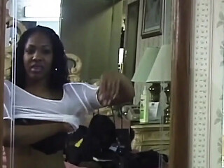 Curvy ebony MILFs ride thick cock wildly in cowgirl position