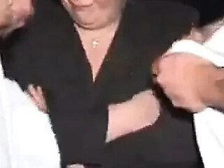 Plump MILFs Enjoy a Wild Gangbang Blowjob Party