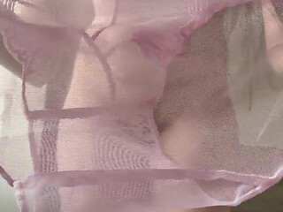 I Try on New Pink Transparent Panties on My Shaved Pussy