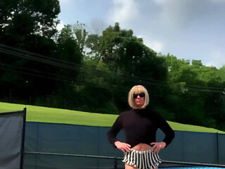 Sissy Street Walk, Hiking Trail in Panties, Slutty Workout Shorts in Public