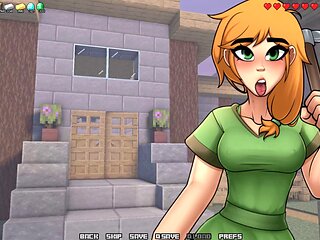 Alex gives steve a blowjob in Minecraft naughty craft by LoveskySan69
