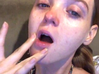 Gagging on Fingers and Rubbing Spit Face