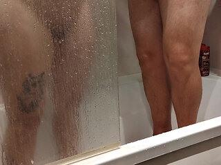Homemade Mutual Masturbation in Shower