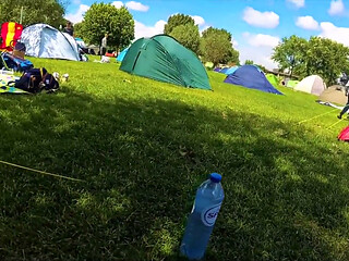 Very Risky Sex in a Crowded Camping Amsterdam Public POV